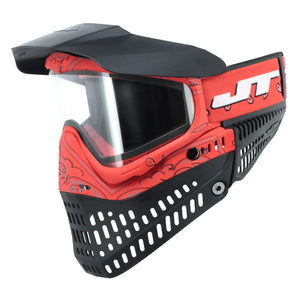 JT Bandana Series Proflex Paintball Mask - Red w/ Clear Lens