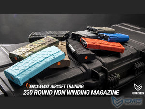 EMG Hexmag Licensed 230rd Polymer Mid-Cap Magazine for M4 / M16 Series Airsoft AEG Rifles (Color: Black / Single Magazine)