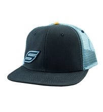 Load image into Gallery viewer, Snapback Hat, Navy Blue Trucker
