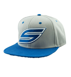 Snapback Hat, Gray, Royal Blue S